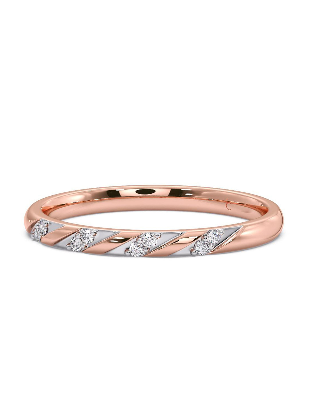 

CANDERE A KALYAN JEWELLERS COMPANY Diamond-Studded 18KT Rose Gold Ring - 1.77 g