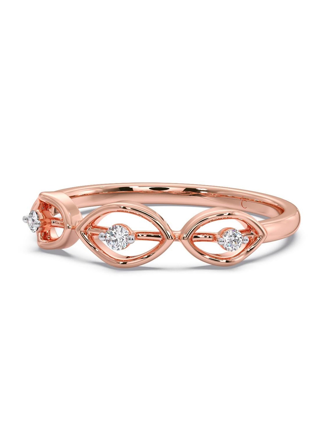 

CANDERE A KALYAN JEWELLERS COMPANY Diamond-Studded 18KT Rose Gold Ring - 1.4 gm