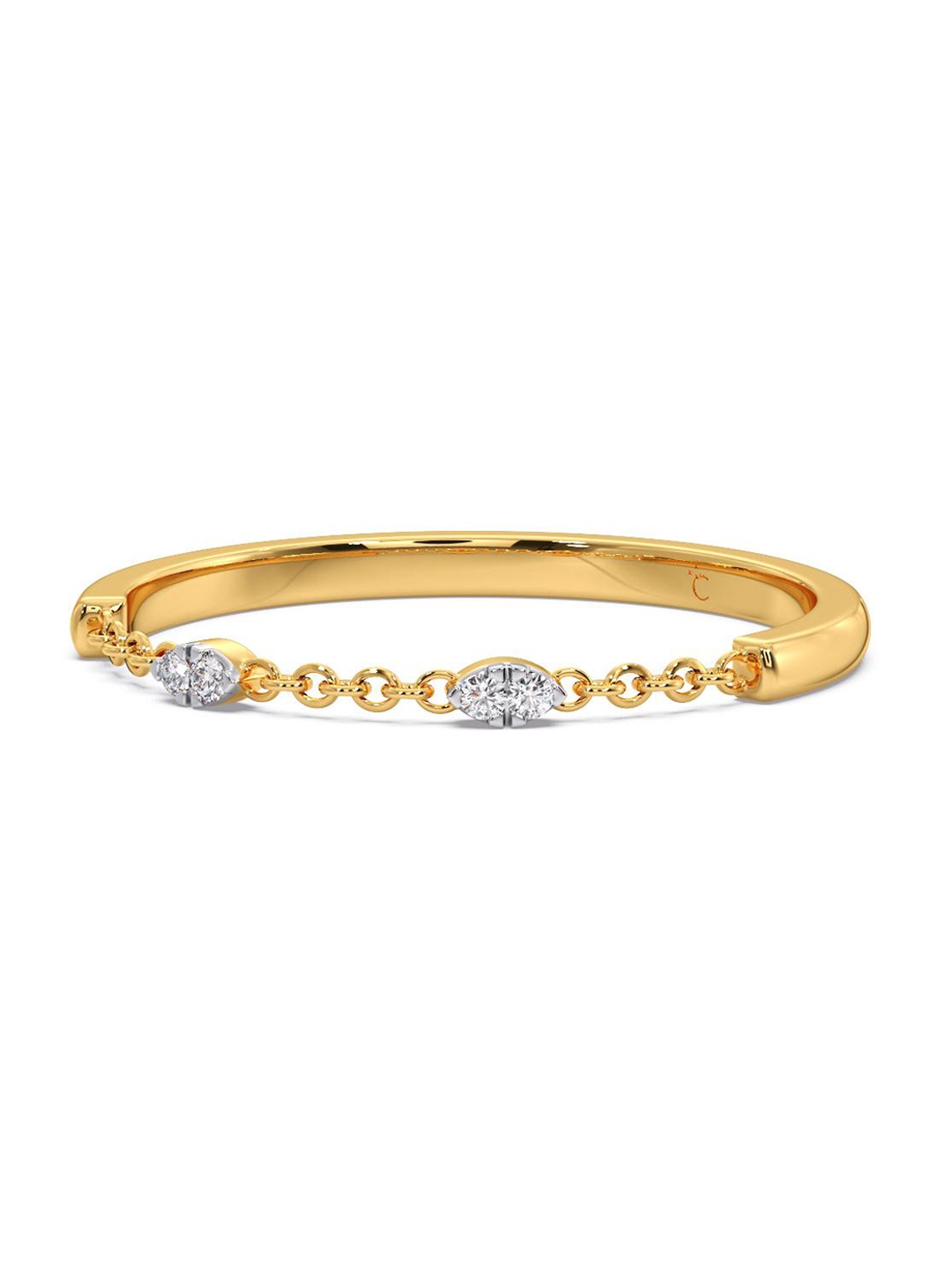 

CANDERE A KALYAN JEWELLERS COMPANY Diamond-Studded 14KT Gold Ring - 0.82 gm