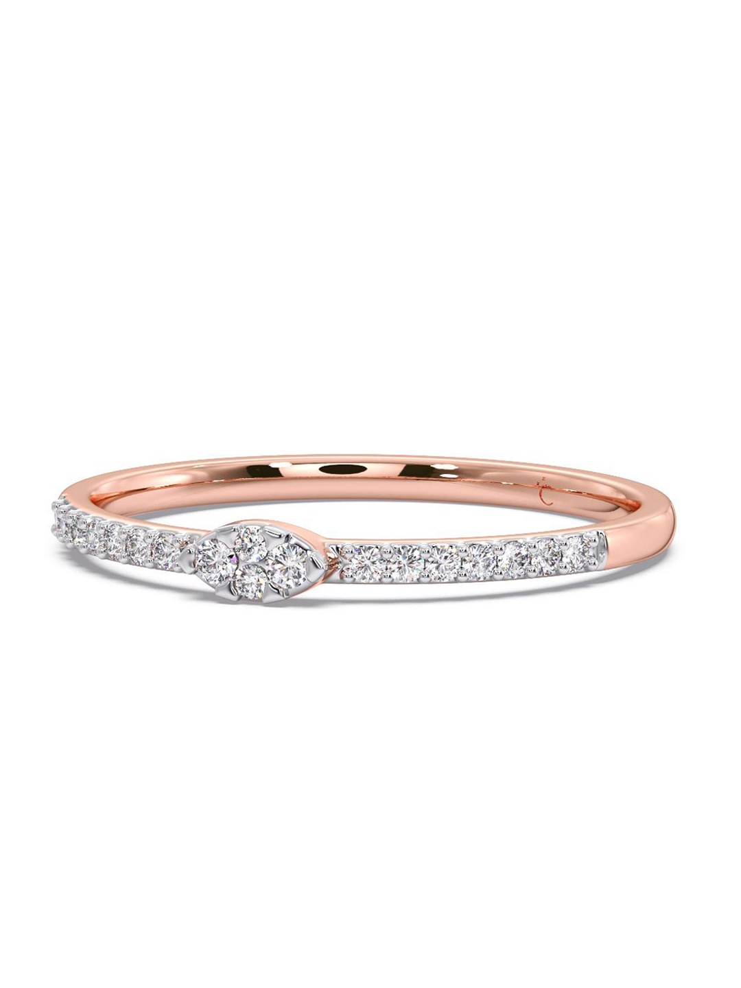 

CANDERE A KALYAN JEWELLERS COMPANY Diamond-Studded 18KT Rose Gold Ring - 1.11 g