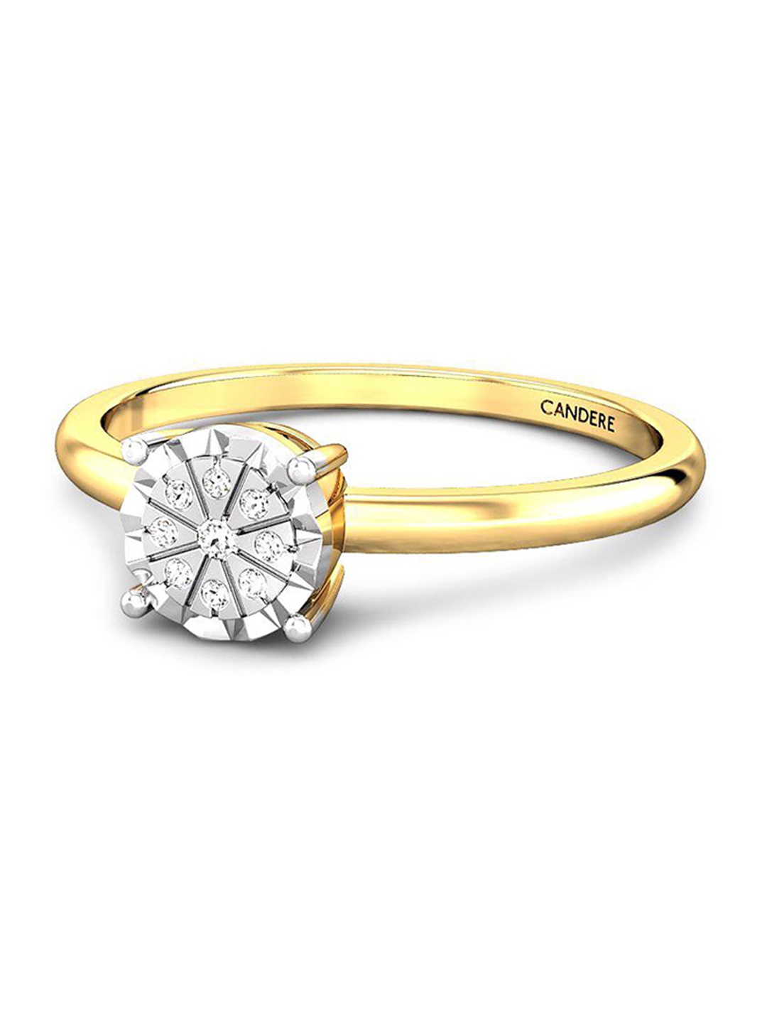 

CANDERE A KALYAN JEWELLERS COMPANY Men Diamond-Studded 14KT Gold Ring - 1.37 gm