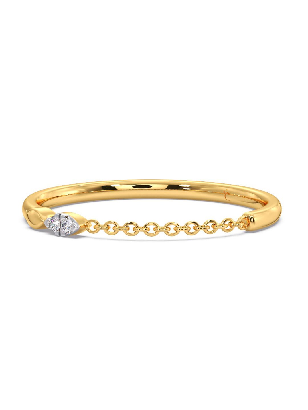 

CANDERE A KALYAN JEWELLERS COMPANY 14KT Gold Diamond Finger Ring-0.66gm