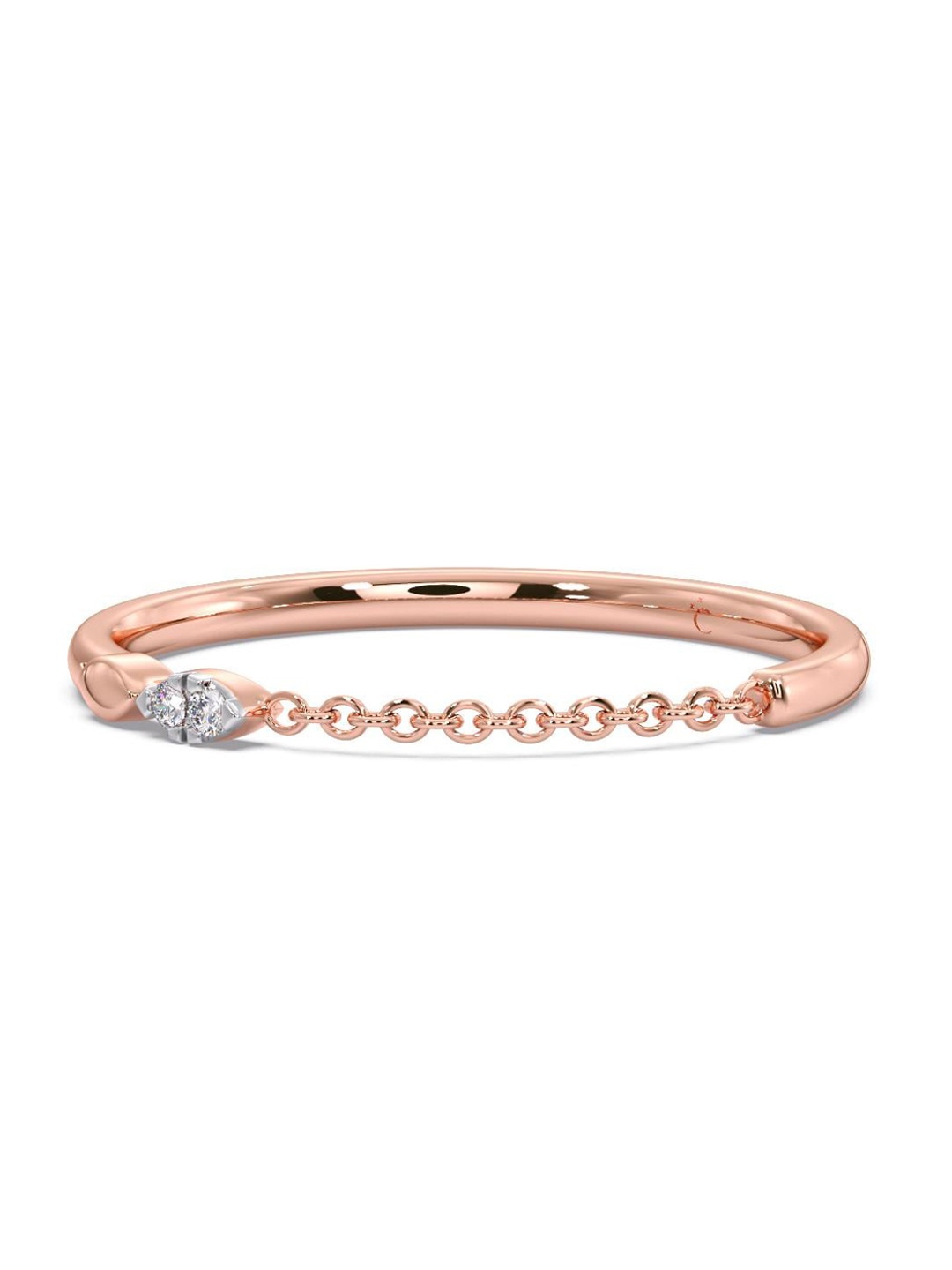 

CANDERE A KALYAN JEWELLERS COMPANY Men Diamond-Studded 18KT Rose Gold Ring - 0.85 g