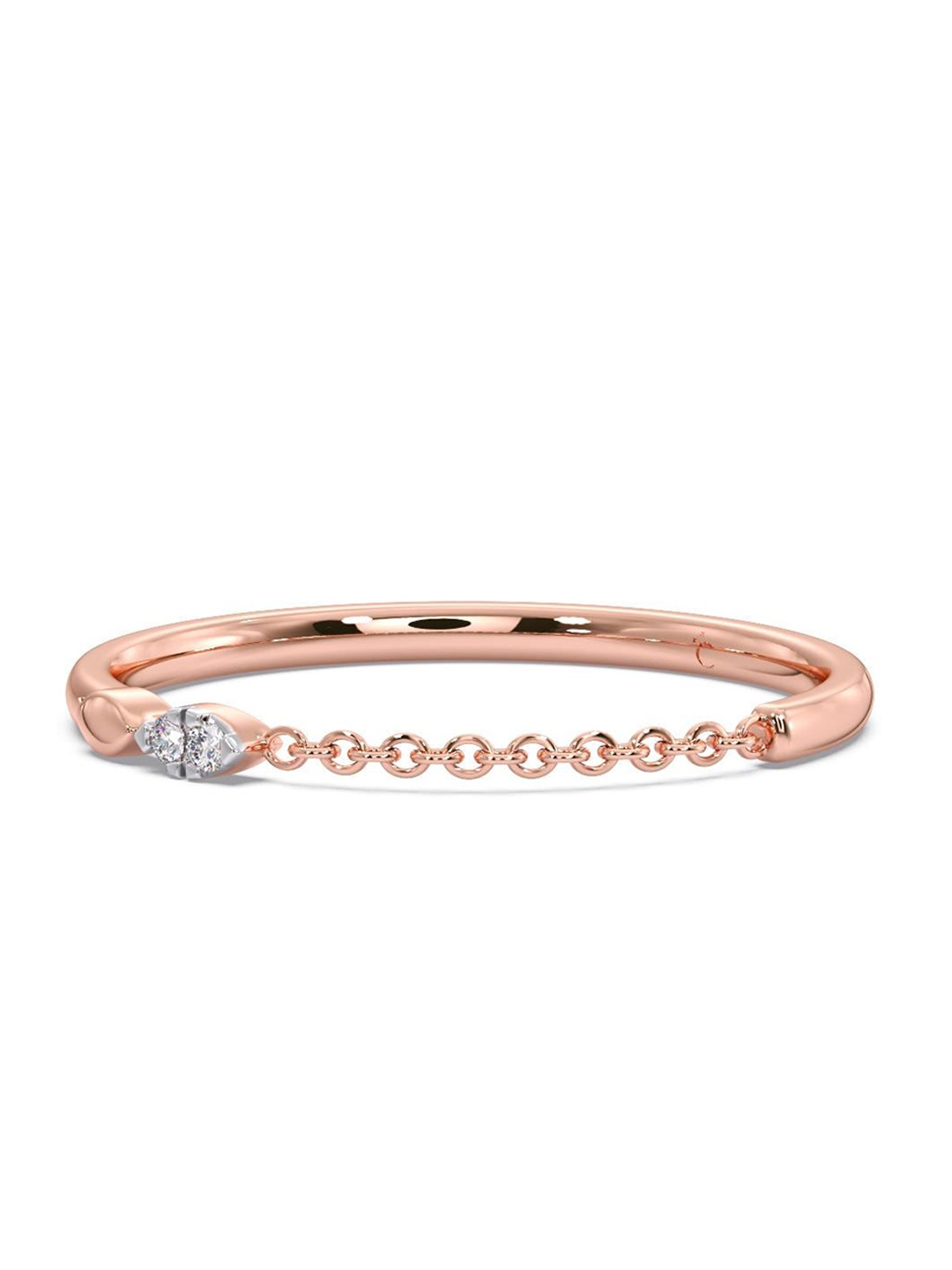 

CANDERE A KALYAN JEWELLERS COMPANY Men Diamond-Studded 14KT Rose Gold Ring - 0.76 gm