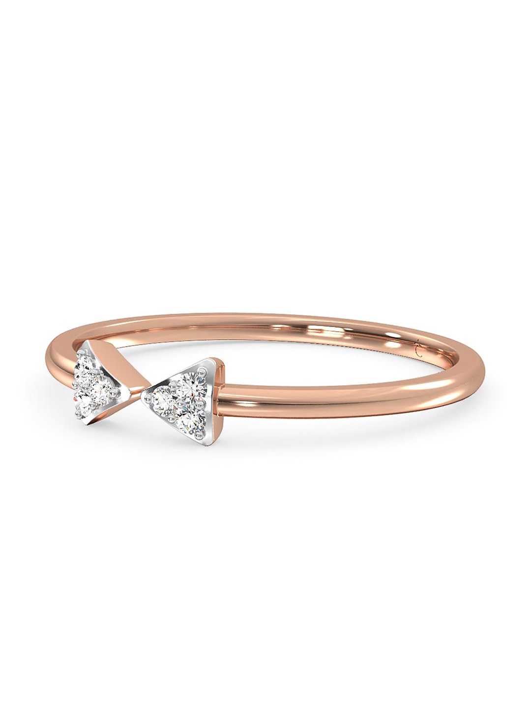 

CANDERE A KALYAN JEWELLERS COMPANY Diamond-Studded 18KT Rose Gold Ring - 1.34 g