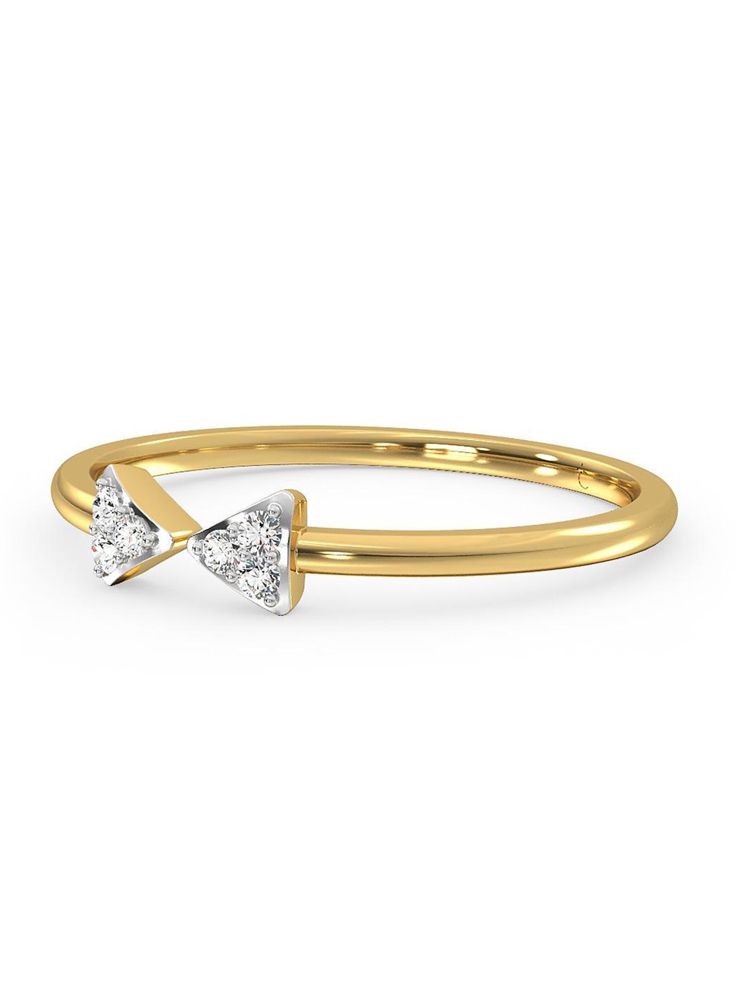 

CANDERE A KALYAN JEWELLERS COMPANY 14KT Gold Diamond Finger Ring-0.93 g