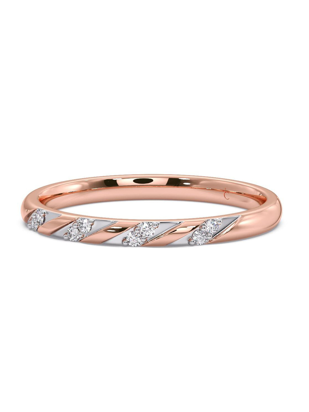 

CANDERE A KALYAN JEWELLERS COMPANY Men Diamond-Studded 14KT Rose Gold Ring - 1.9 g