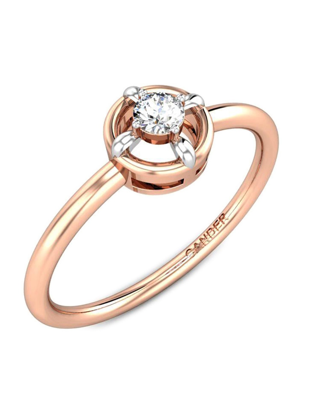 

CANDERE A KALYAN JEWELLERS COMPANY Diamond-Studded 14KT Rose Gold Ring - 1.13 gm