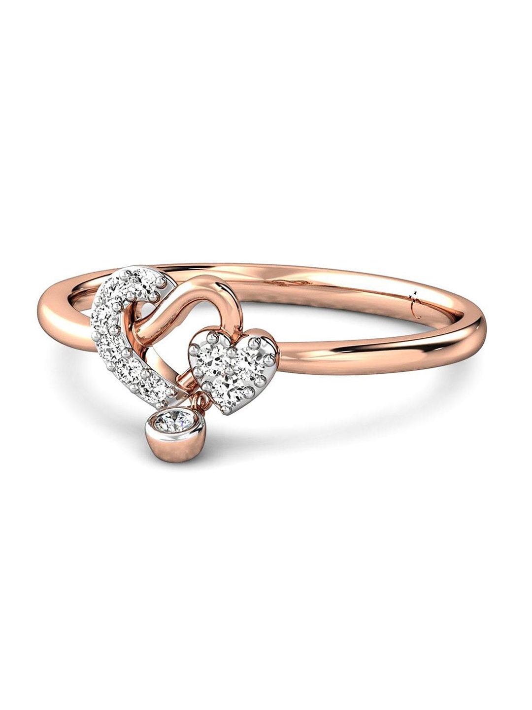 

CANDERE A KALYAN JEWELLERS COMPANY 14KT Rose Gold Diamond Finger Ring-1.34gm