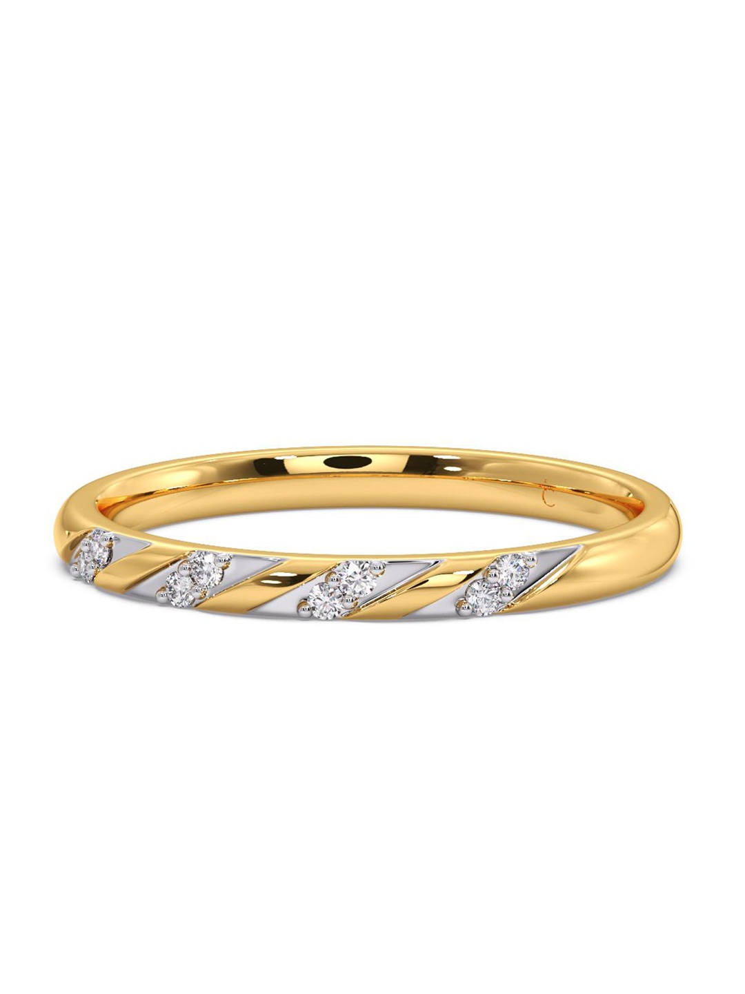 

CANDERE A KALYAN JEWELLERS COMPANY Men Diamond-Studded 14KT Gold Ring - 1.39 gm