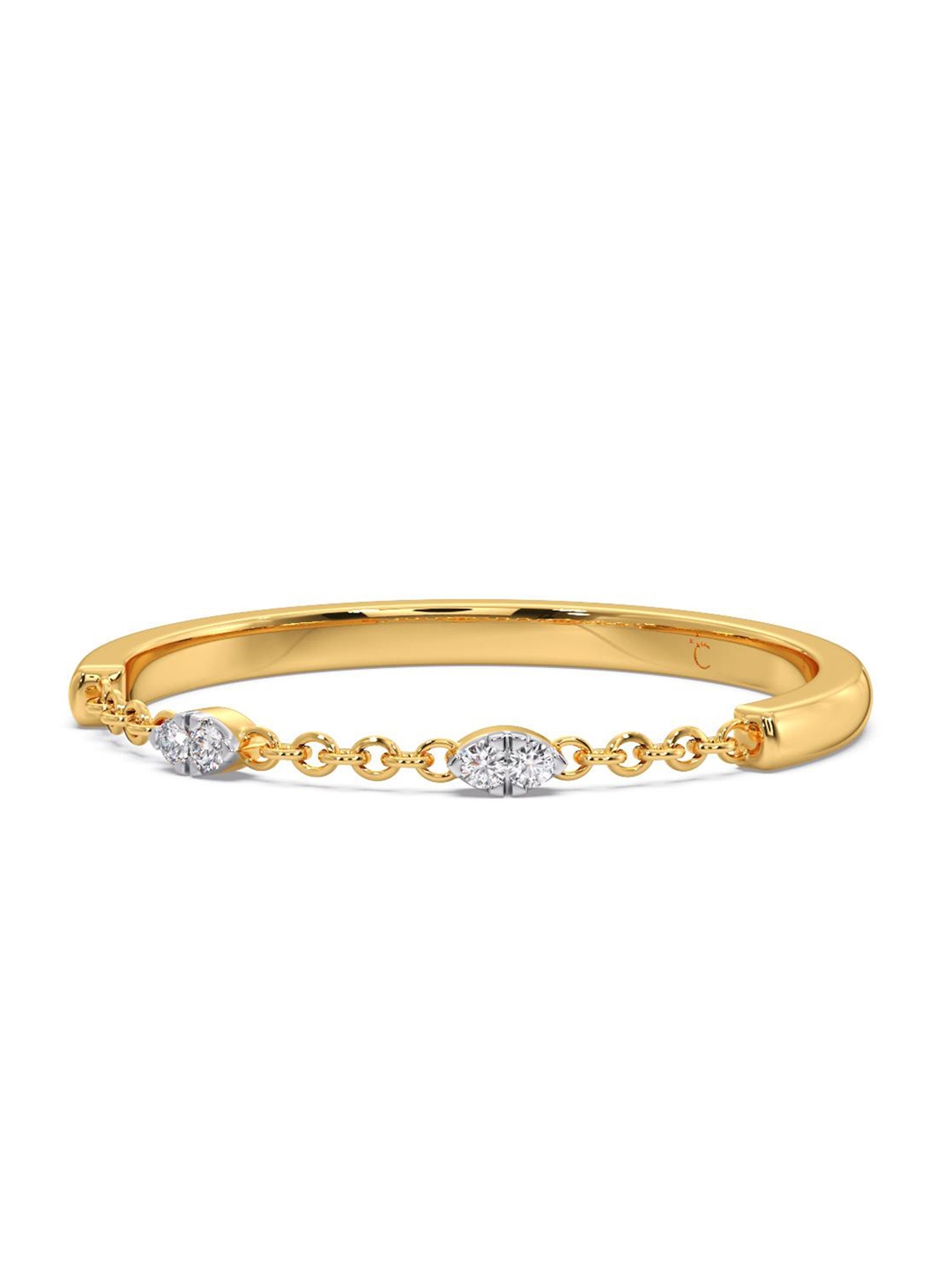 

CANDERE A KALYAN JEWELLERS COMPANY 14KT Gold Diamond Finger Ring-0.7gm