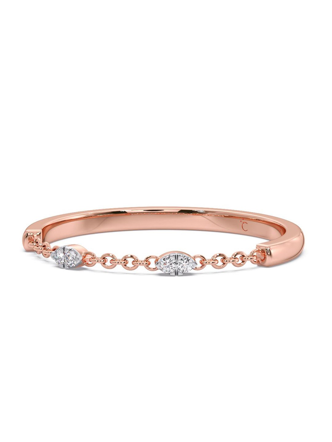 

CANDERE A KALYAN JEWELLERS COMPANY 14KT Rose Gold Diamond Finger Ring- 0.78 g
