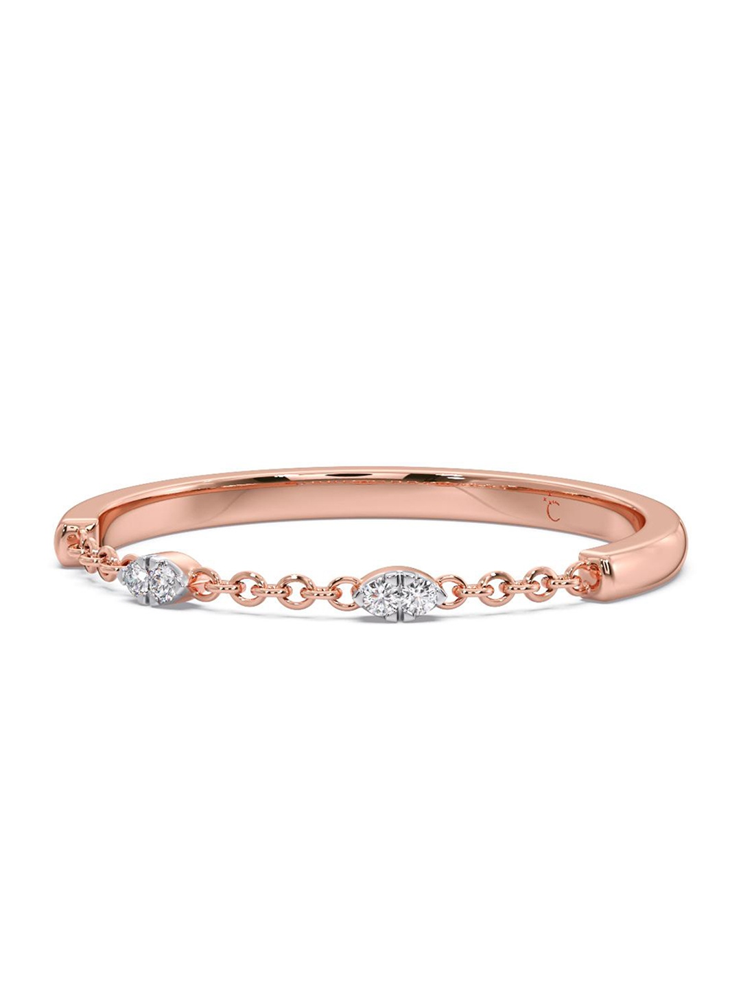 

CANDERE A KALYAN JEWELLERS COMPANY Diamond-Studded 14KT Rose Gold Ring - 0.77 g