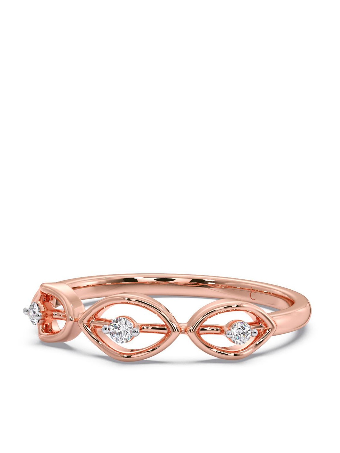 

CANDERE A KALYAN JEWELLERS COMPANY Diamond-Studded 14KT Rose Gold Ring-1.16gm