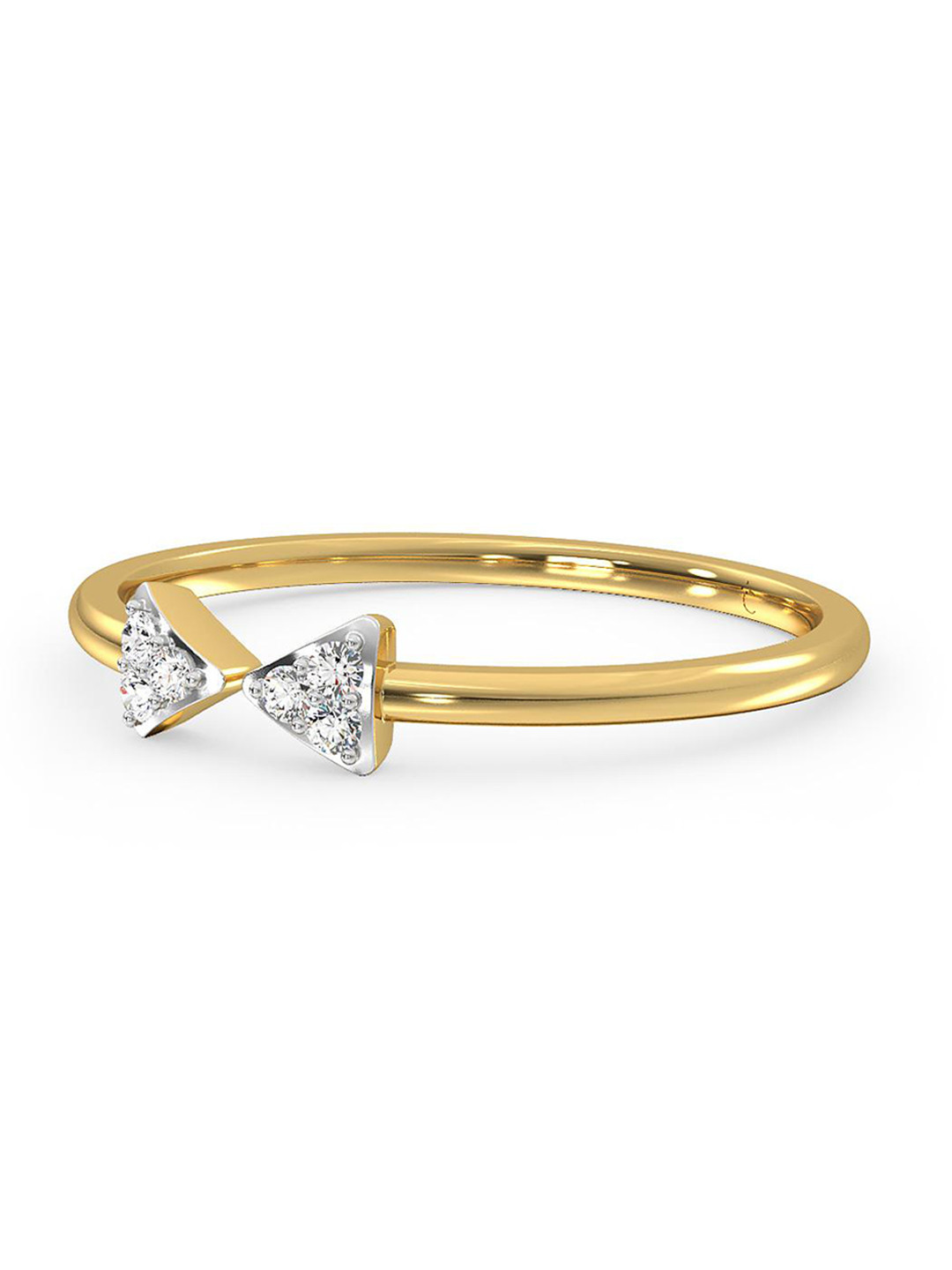 

CANDERE A KALYAN JEWELLERS COMPANY Diamond-Studded 14KT Gold Ring - 1.03 gm