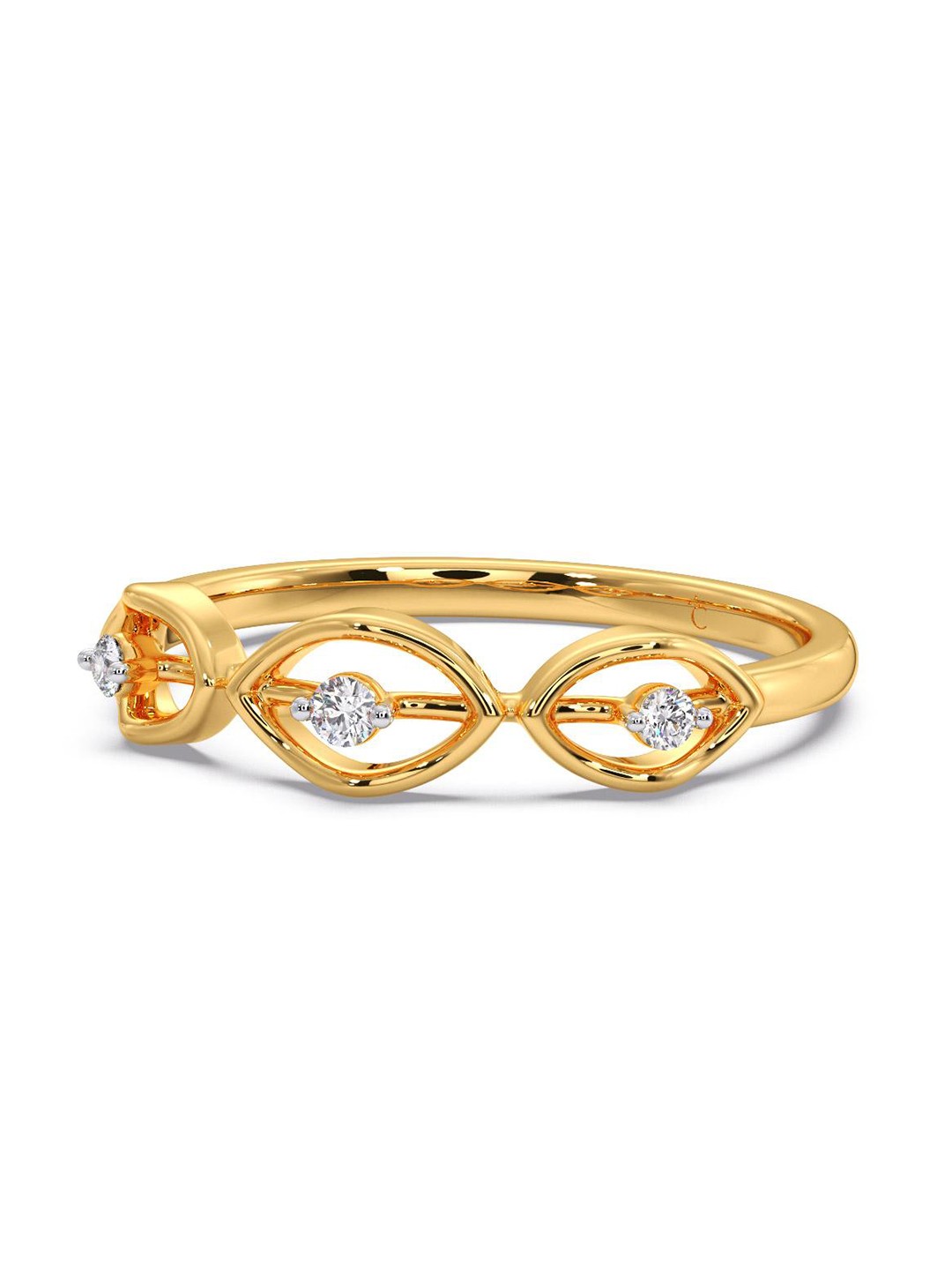 

CANDERE A KALYAN JEWELLERS COMPANY Men Diamond-Studded 18KT Gold Ring - 1.6 gm