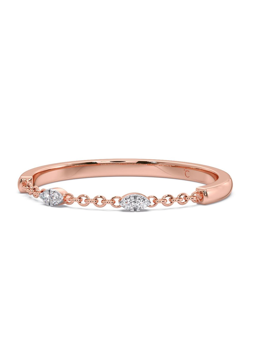 

CANDERE A KALYAN JEWELLERS COMPANY Men Diamond-Studded 14KT Rose Gold Ring - 0.92 gm