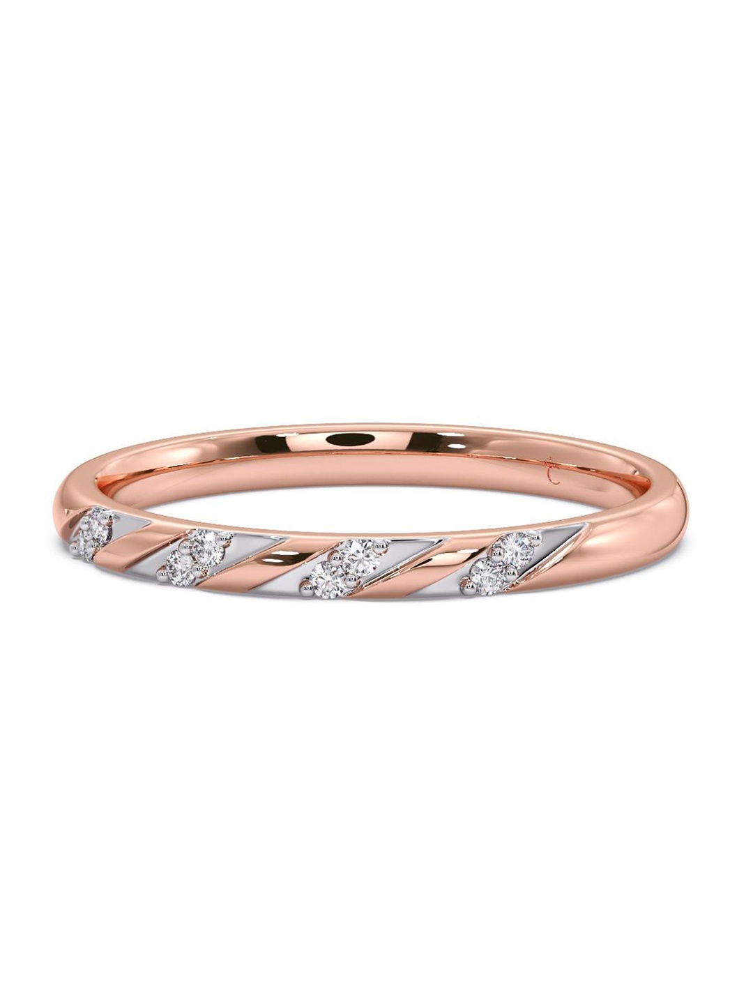 

CANDERE A KALYAN JEWELLERS COMPANY Diamond-Studded 18KT Rose Gold Ring-1.51 gm