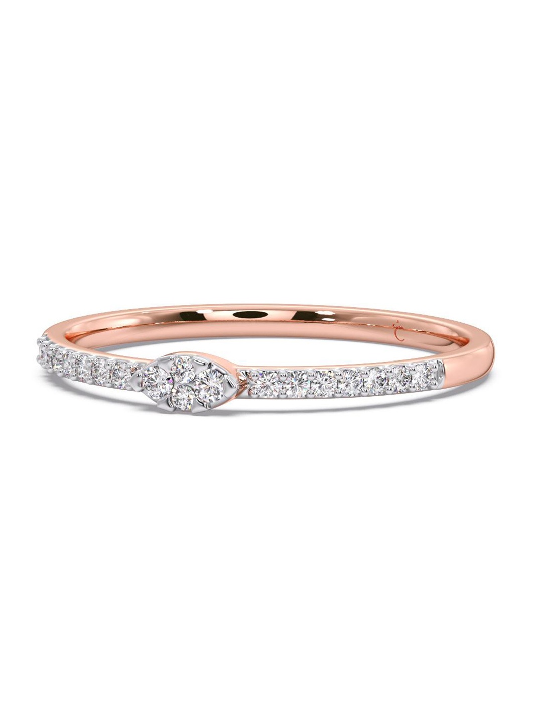 

CANDERE A KALYAN JEWELLERS COMPANY Diamond-Studded 18KT Rose Gold Ring - 1.2gm