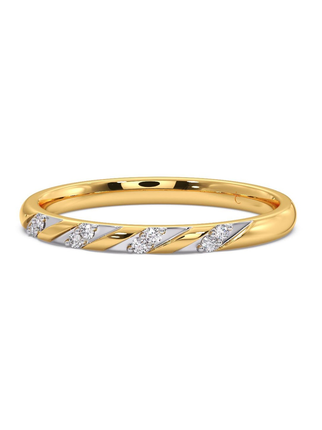 

CANDERE A KALYAN JEWELLERS COMPANY Men Diamond-Studded 14KT Gold Ring - 1.62 gm