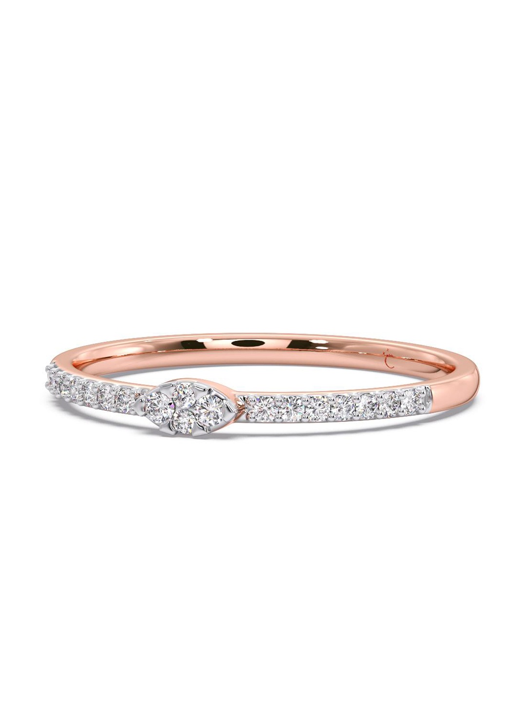 

CANDERE A KALYAN JEWELLERS COMPANY Diamond-Studded 14KT Rose Gold Ring - 1.08 gm
