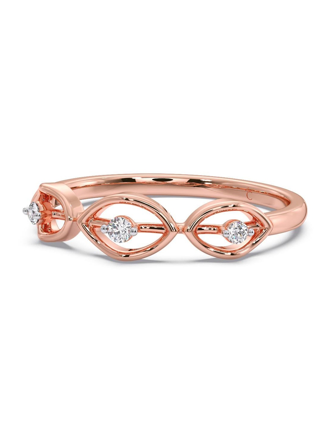

CANDERE A KALYAN JEWELLERS COMPANY Diamond-Studded 14KT Rose Gold Ring - 1.39 gm