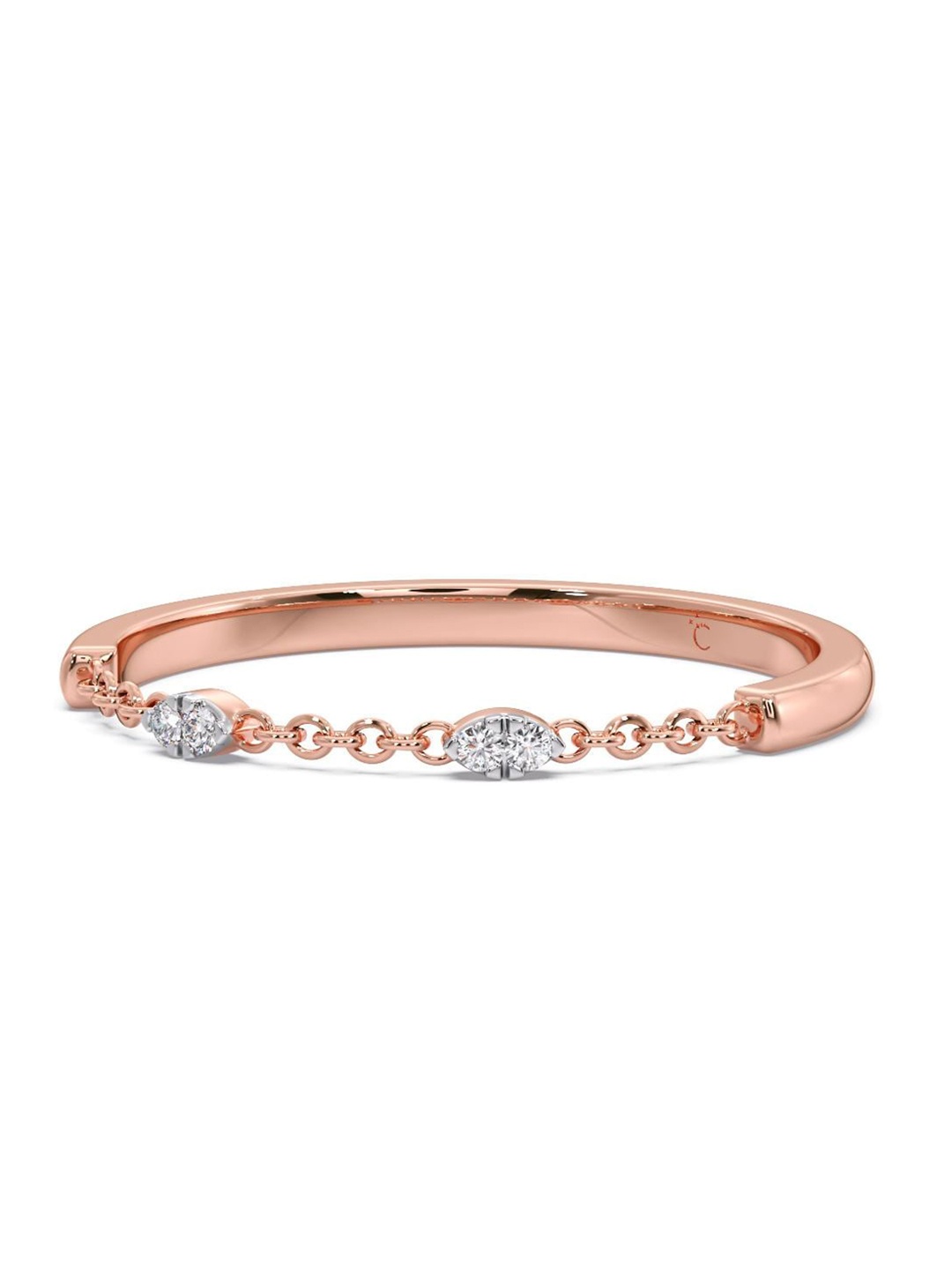 

CANDERE A KALYAN JEWELLERS COMPANY 14KT Rose Gold Diamond Finger Ring-0.93 g