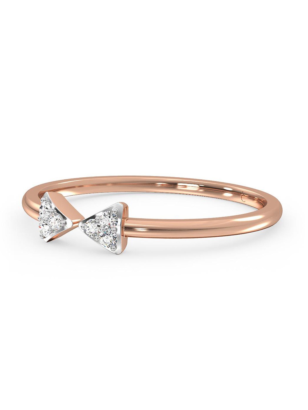 

CANDERE A KALYAN JEWELLERS COMPANY Diamond-Studded 14KT Rose Gold Ring - 1.22 gm