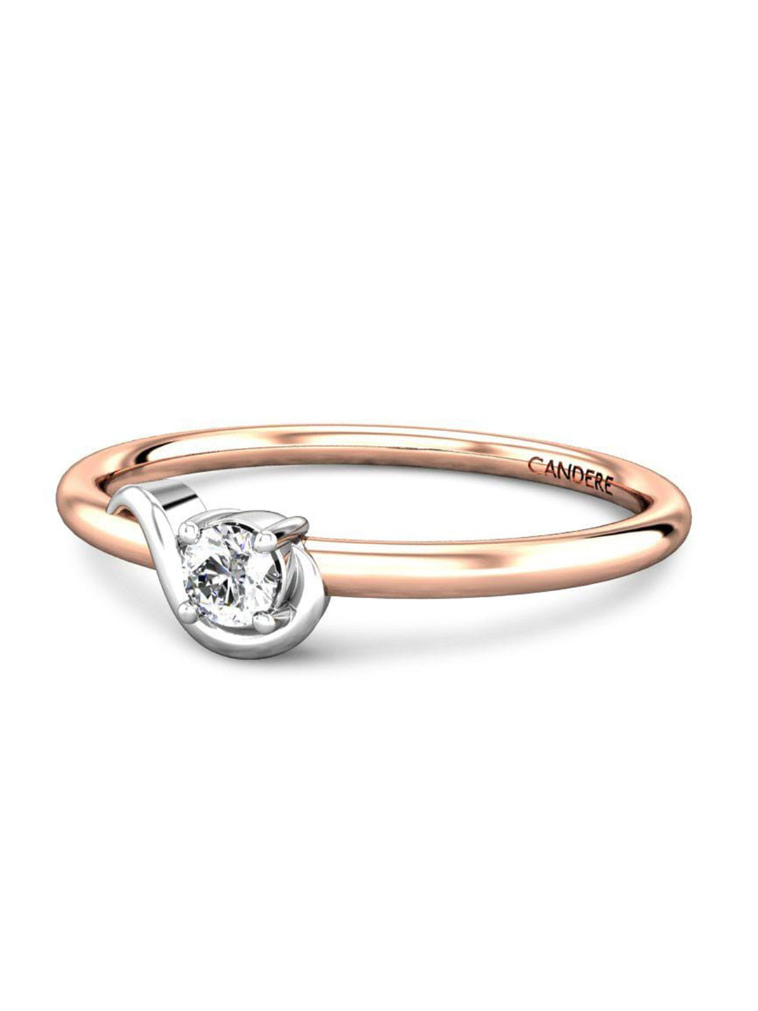

CANDERE A KALYAN JEWELLERS COMPANY Men Diamond-Studded 18KT Rose Gold Ring -1.1 g