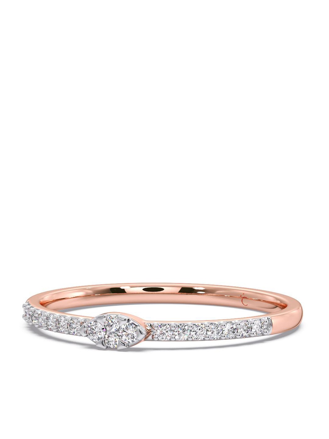 

CANDERE A KALYAN JEWELLERS COMPANY Diamond-Studded 18KT Rose Gold Ring - 1.45 g