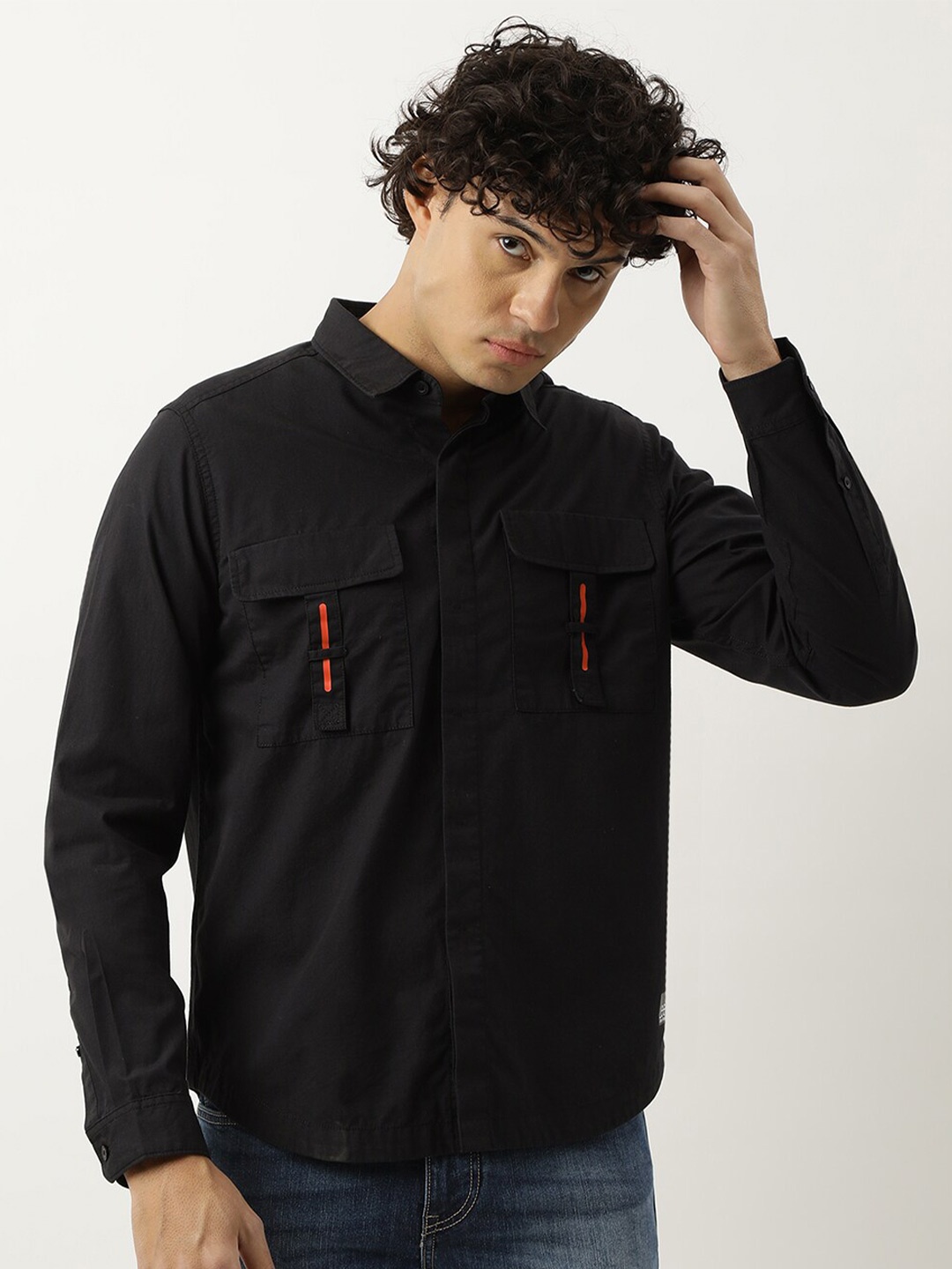 

Lee Men Comfort Cotton Casual Shirt, Black