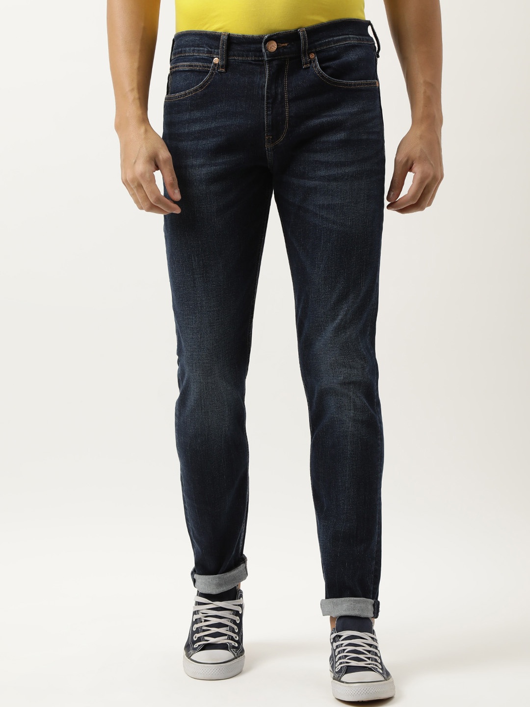 

Lee Men Slim Fit Light Fade Stretchable Cotton Jeans, Navy blue