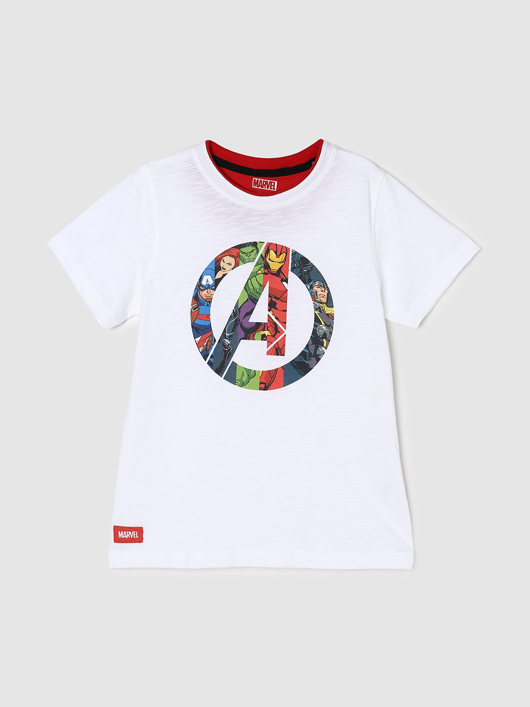 

max Boys Avengers Printed Pure Cotton T-shirt, White