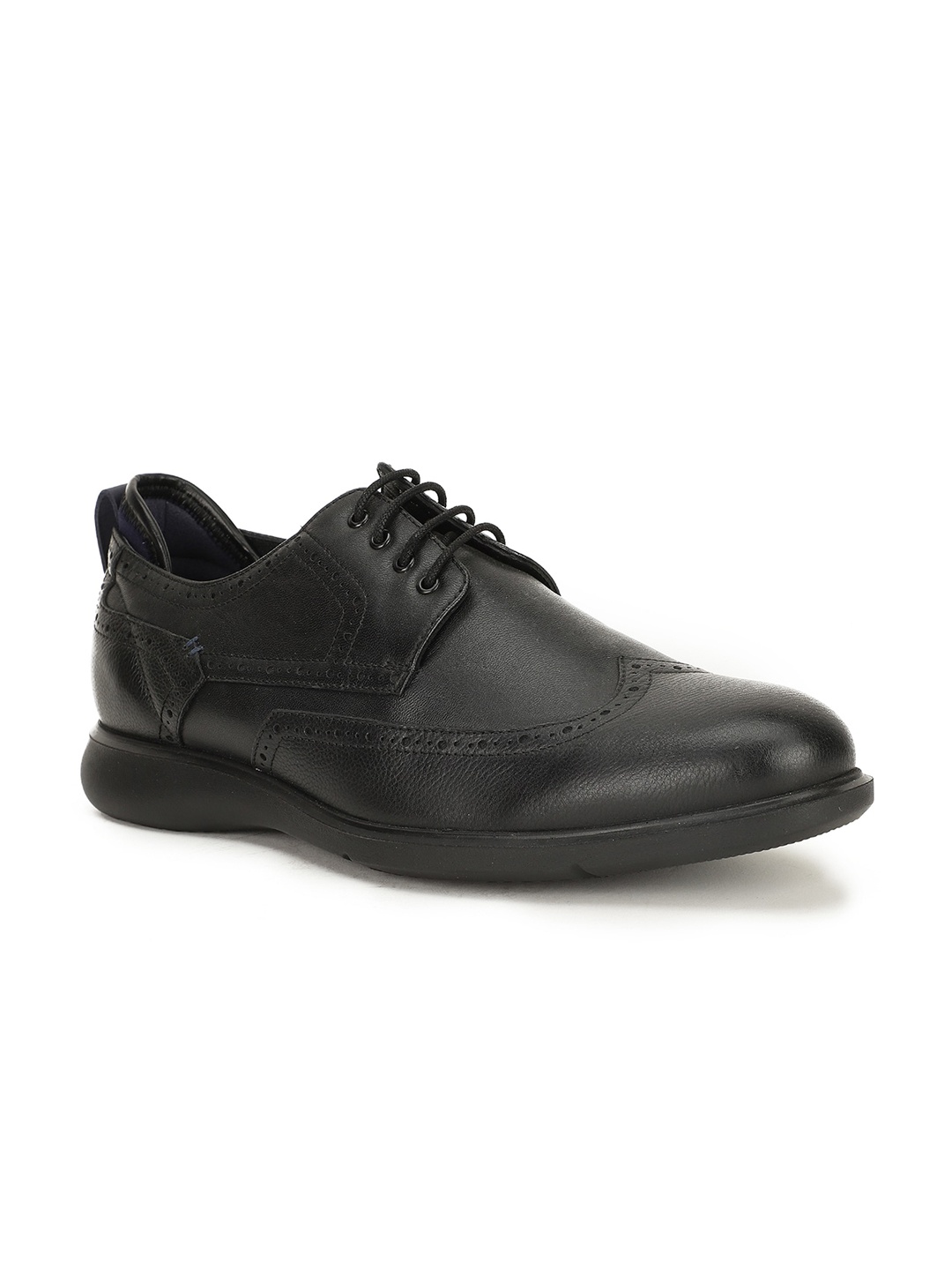

Bata Men Round-Toe Leather Formal Brogues, Black