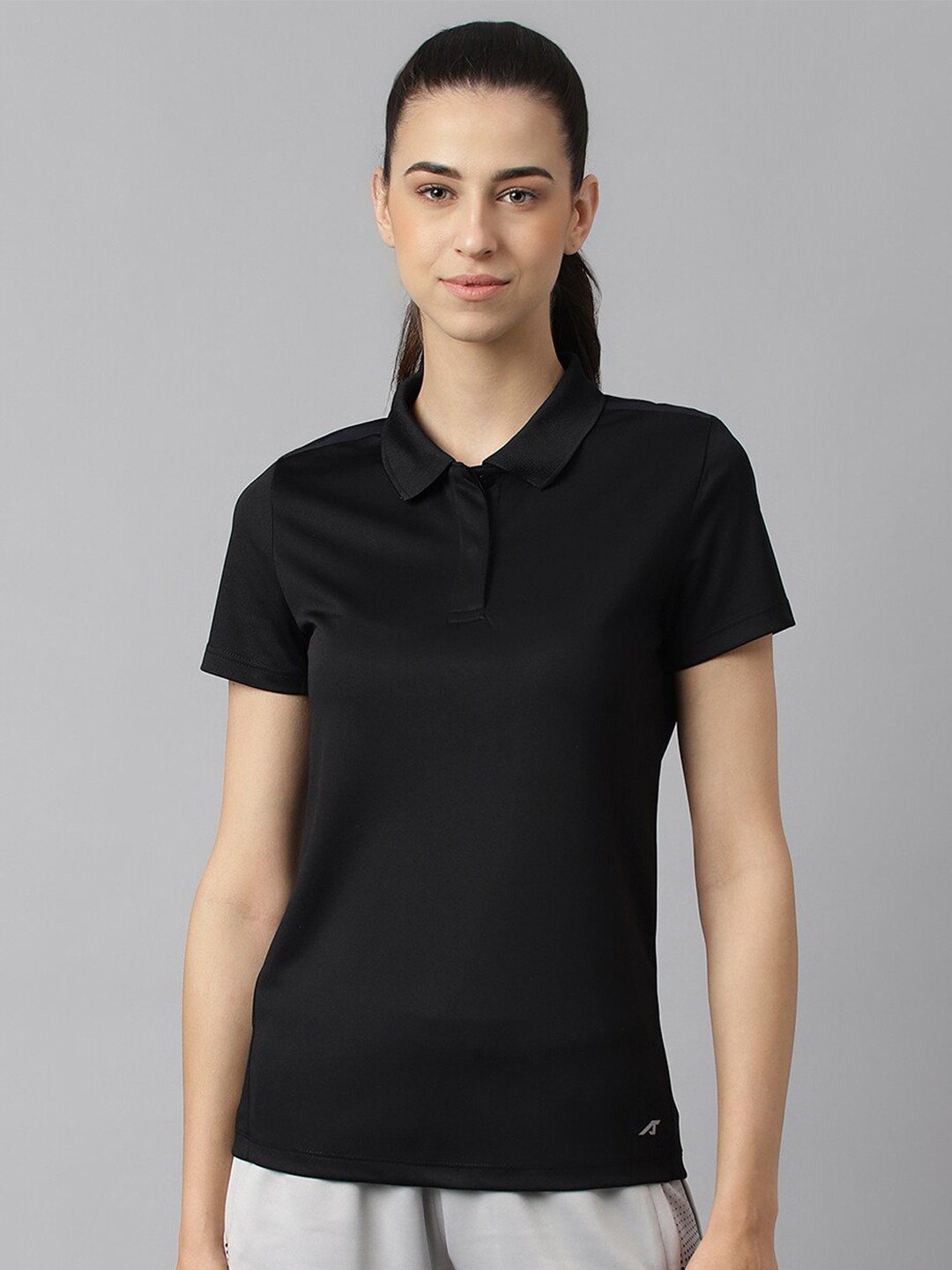 

Alcis Women Anti-Static Soft-Touch Slim-Fit Training Polo T-Shirt, Black