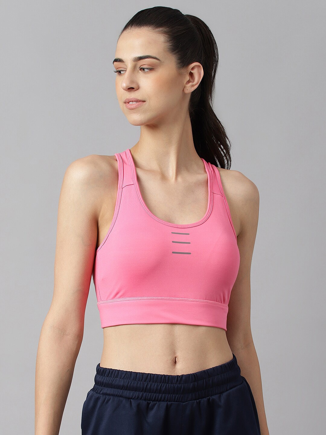 

Alcis Women DryTech Slim-Fit High Support Sports Bra, Pink