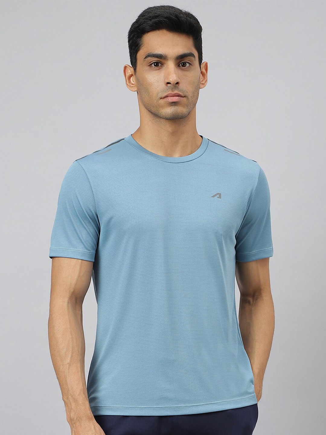 

Alcis Men Drytech+ Anti-Static Slim-Fit Round Neck Running T-Shirt, Blue