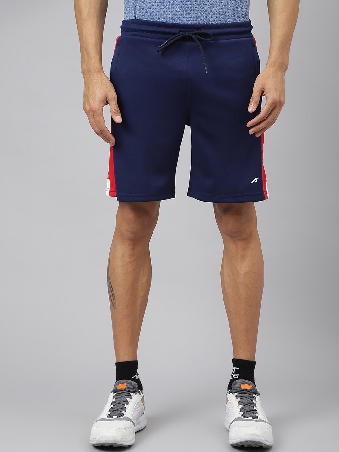 Alcis Men Graphic Print Soft-Touch Slim-Fit Athleisure Shorts, Navy blue