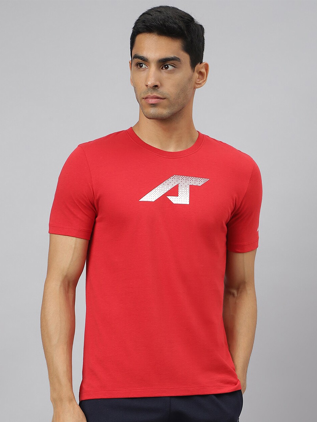 

Alcis Men Graphic Print Soft-Touch Regular-Fit Athleisure T-Shirt, Red