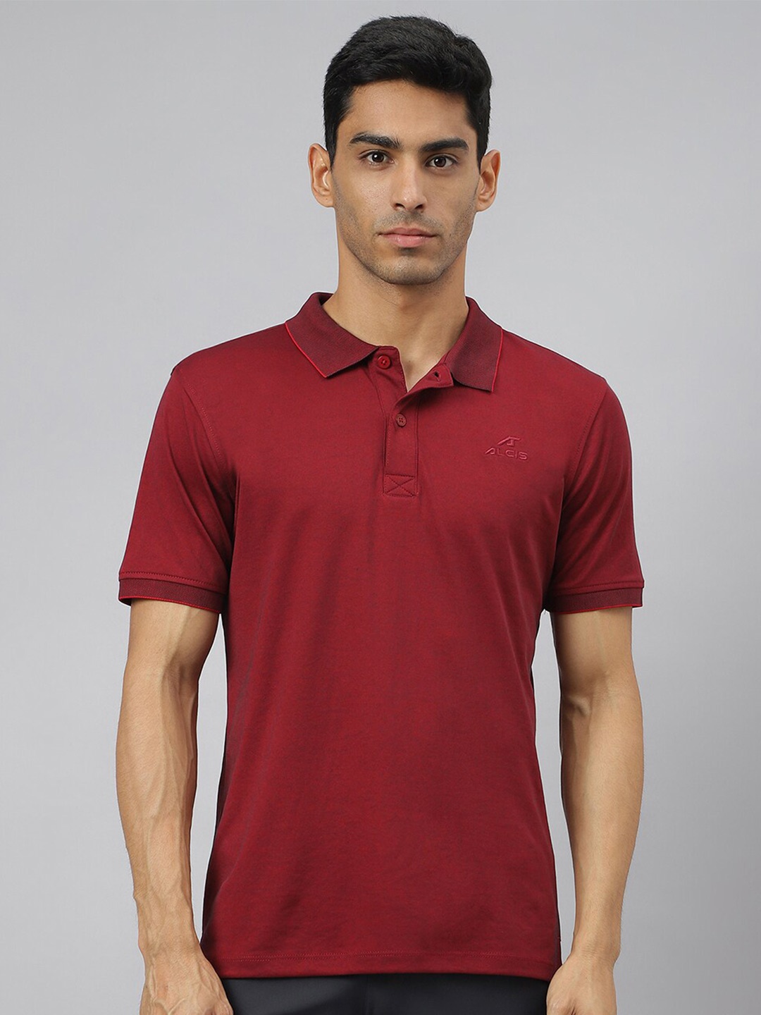 

Alcis Men Anti-Static Slim-Fit Metro Athleisure Polo T-Shirt, Maroon