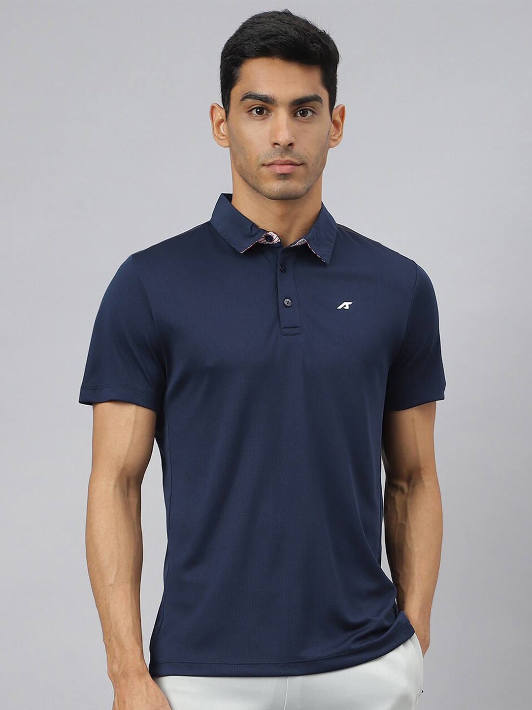 

Alcis Men Train-Tech Anti-Static Slim-Fit Training Polo T-Shirt, Navy blue