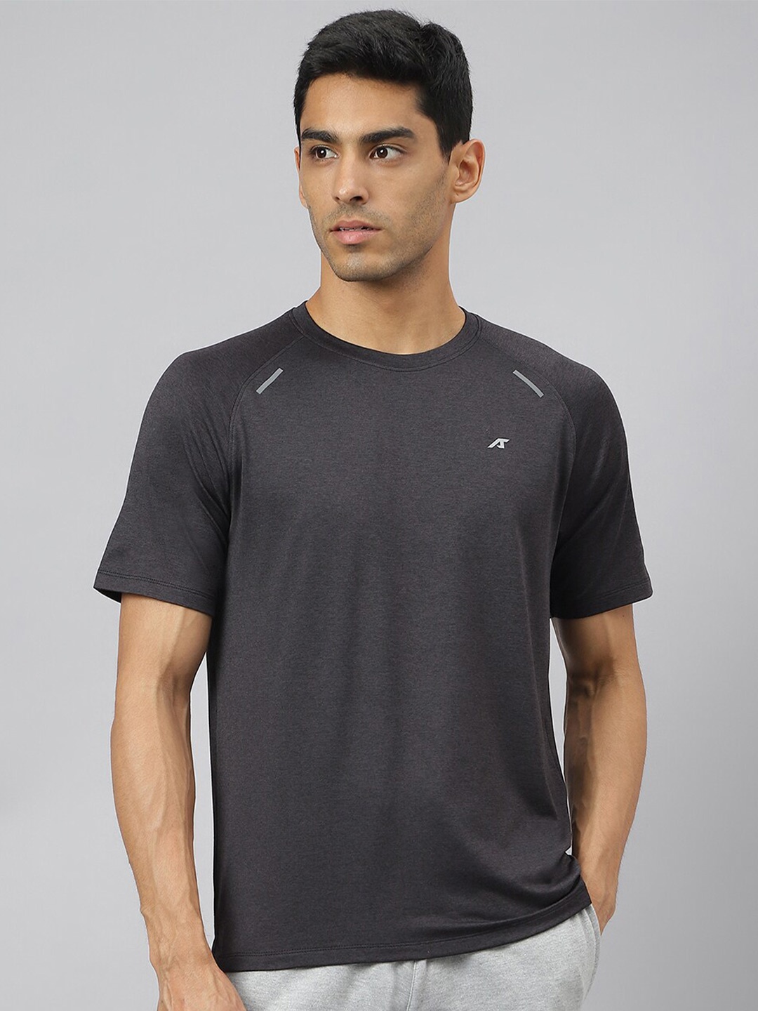 

Alcis Men Soft-Tech Anti-Static Slim-Fit Athleisure T-Shirt, Charcoal