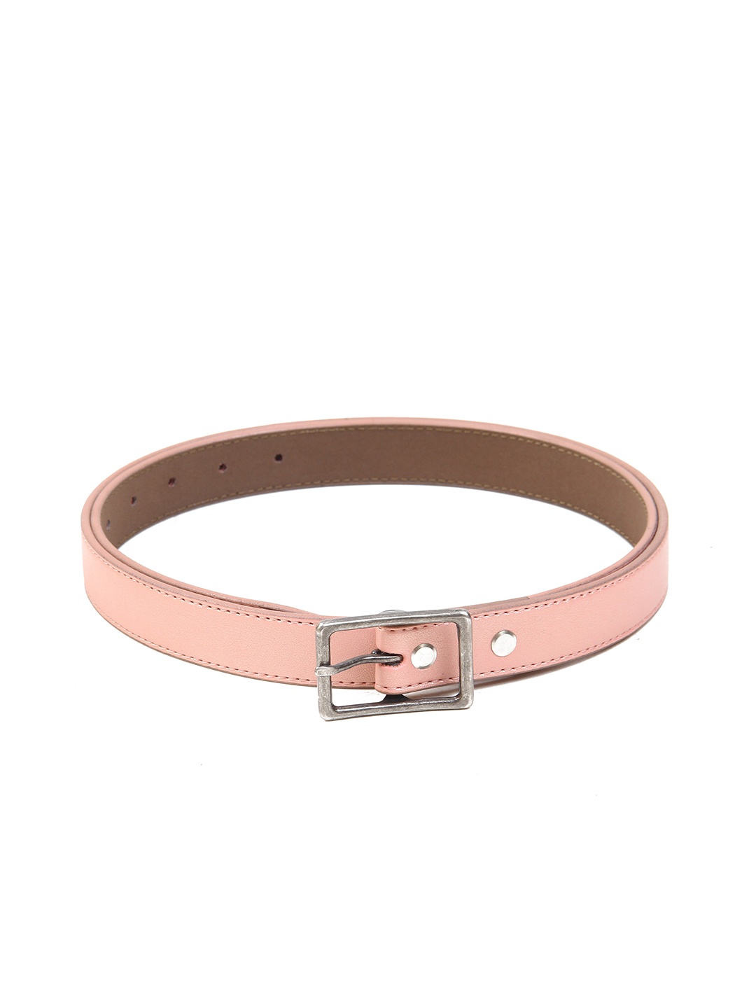 

Calvadoss Women Textured Tang Closure Belt, Peach