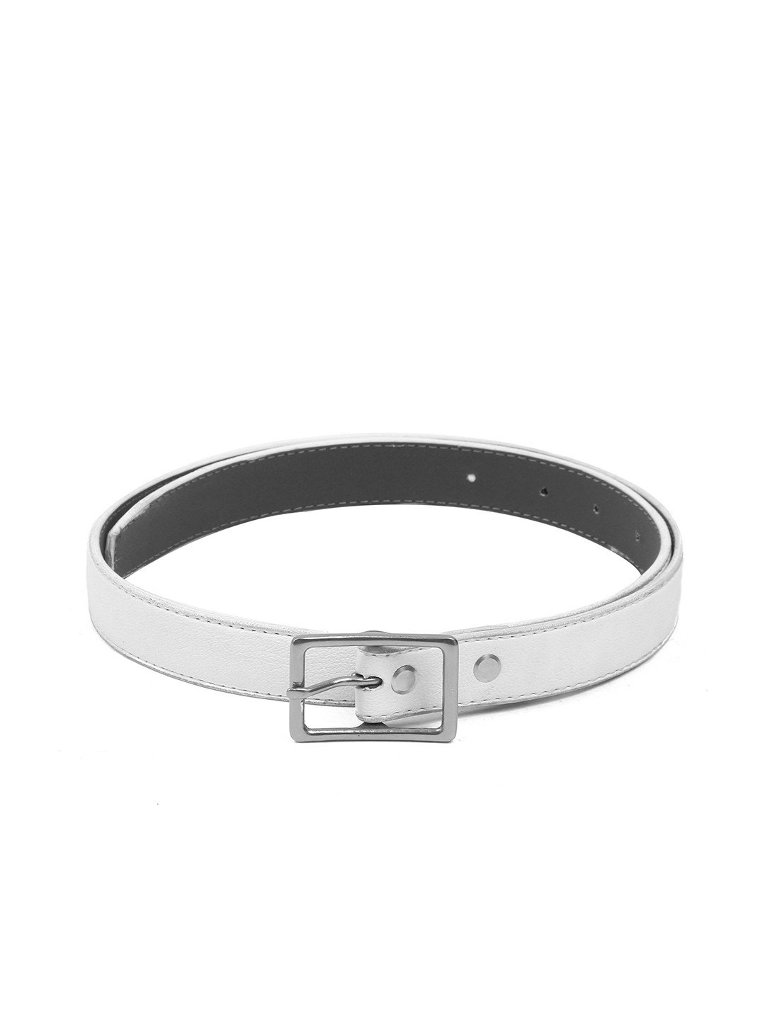 

Calvadoss Women Textured Leather Belt, White