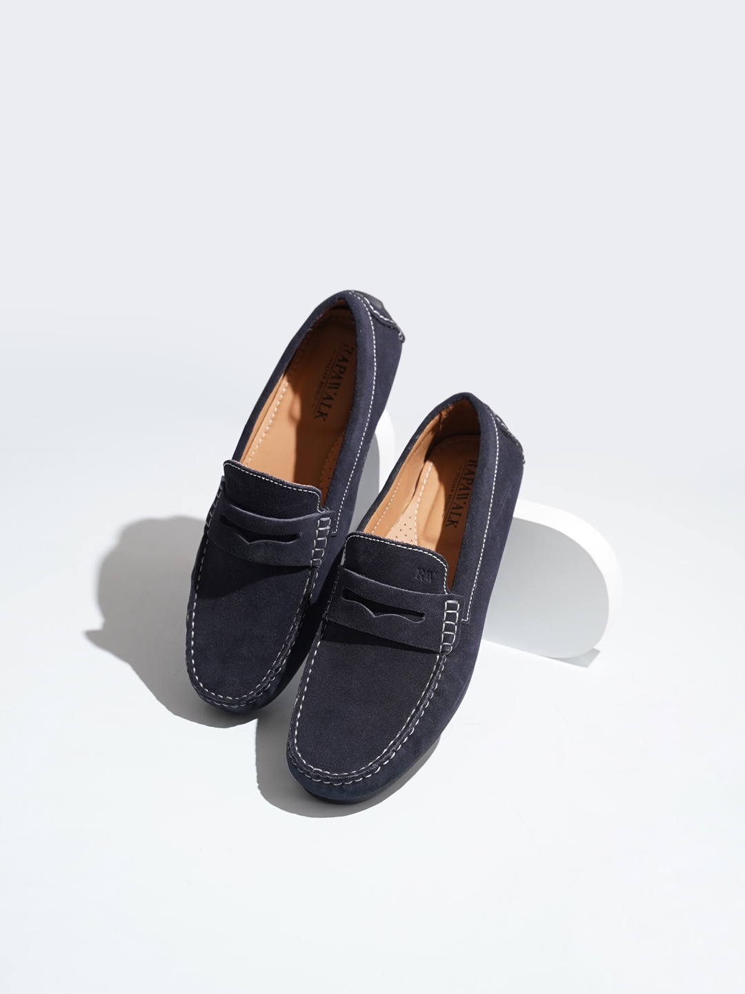 

RAPAWALK Men Suede Penny Loafers, Navy blue