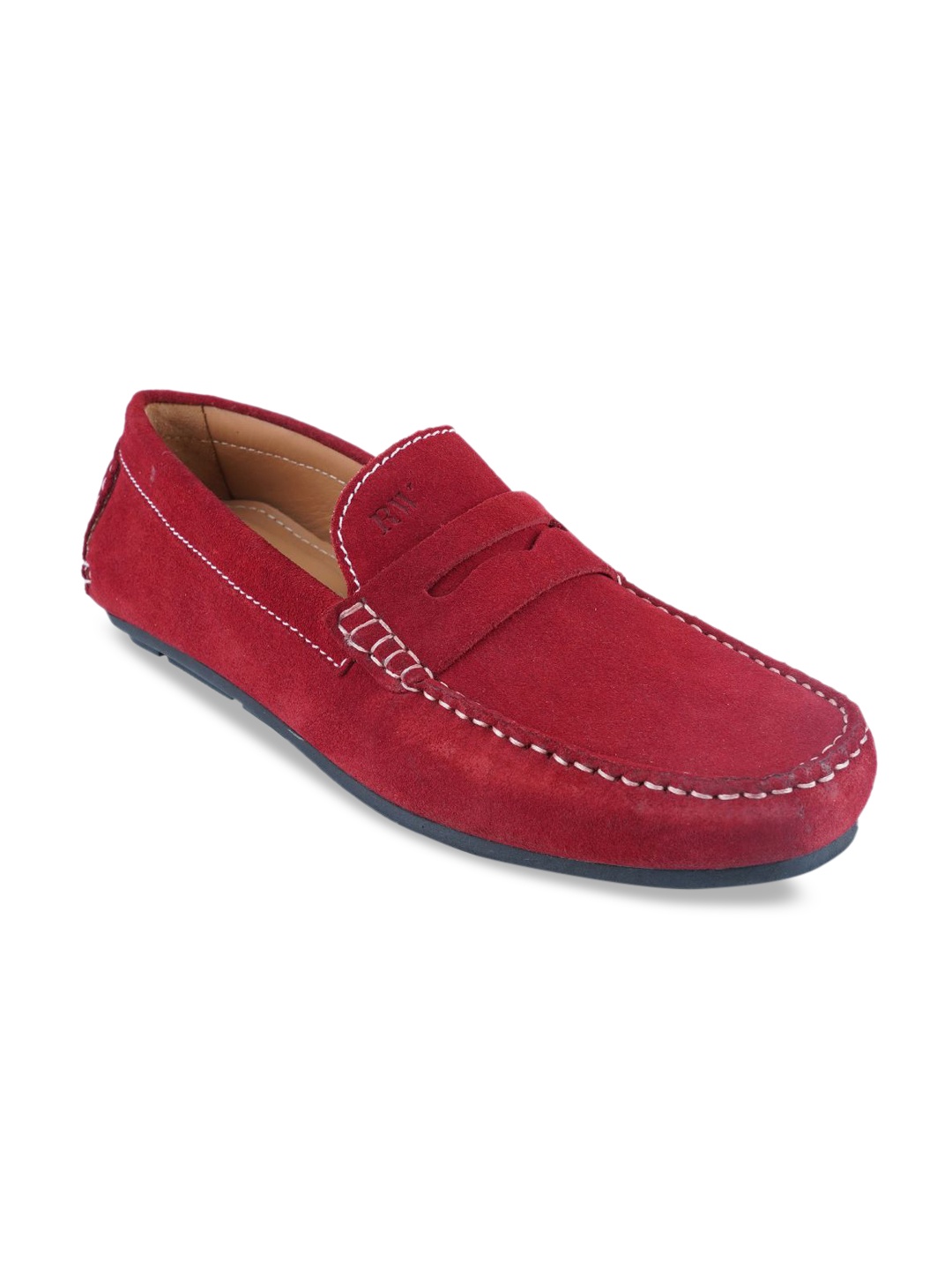 

RAPAWALK Men Slip On Suede Loafers, Red