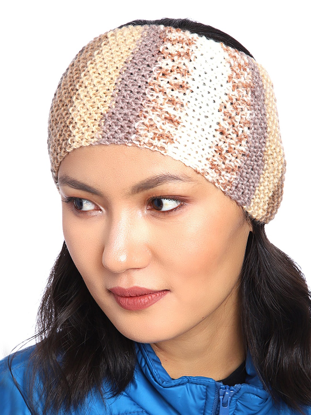 

Magic Needles Women Self Design Woollen Bandana Headband, Yellow