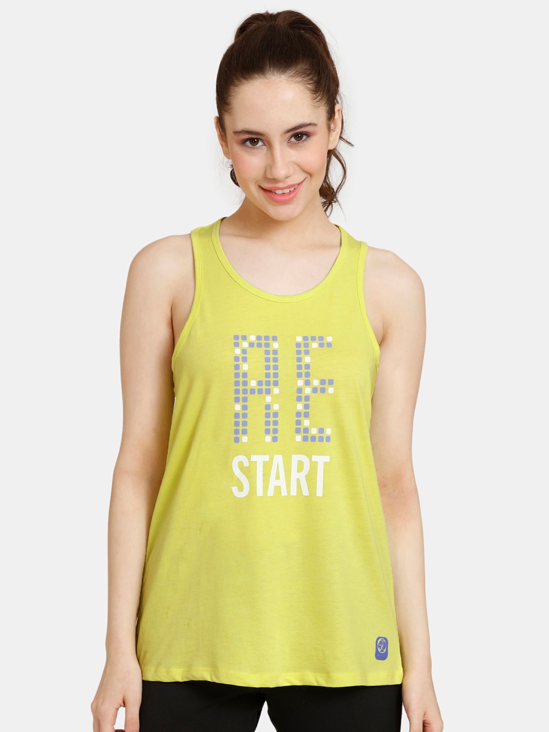 

Rosaline by Zivame Typography Printed Cotton Tank Top, Green