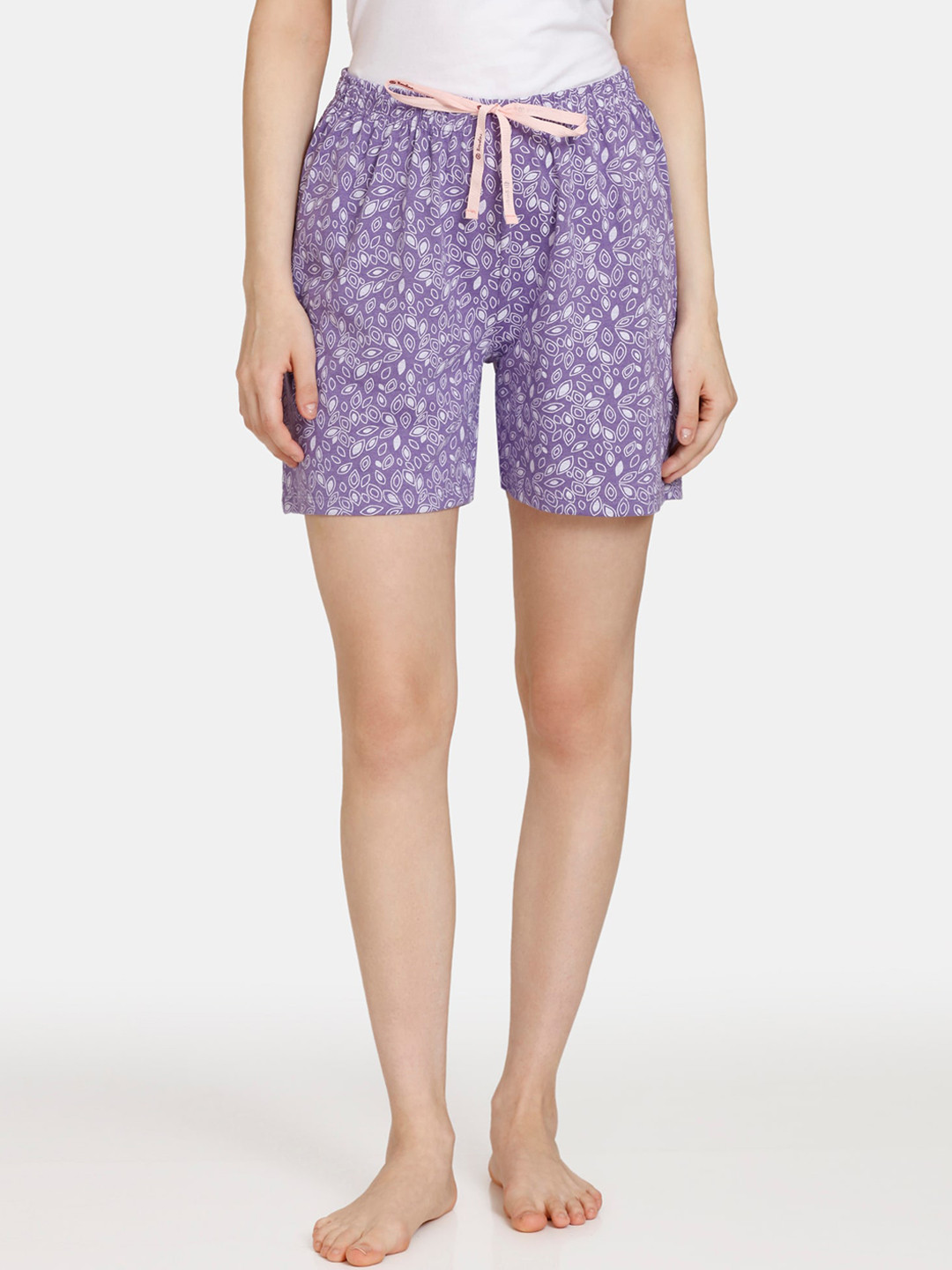 

Rosaline by Zivame Women Mid-Rise Printed Shorts, Purple