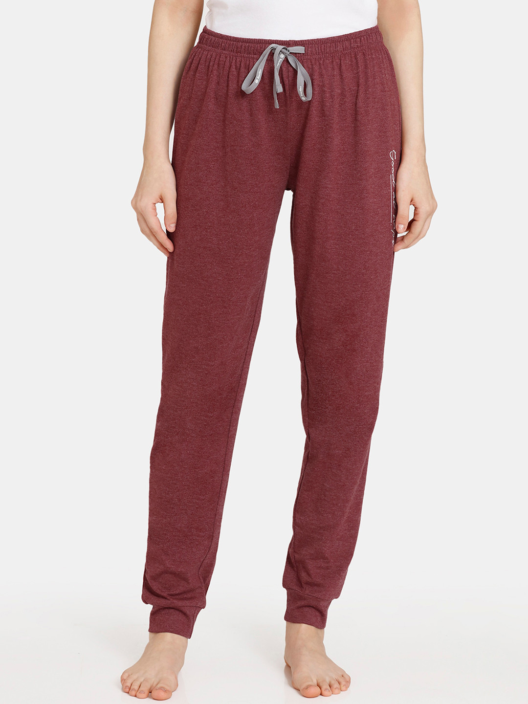 

Rosaline by Zivame Women Mid Rise Cotton Lounge Pants, Red